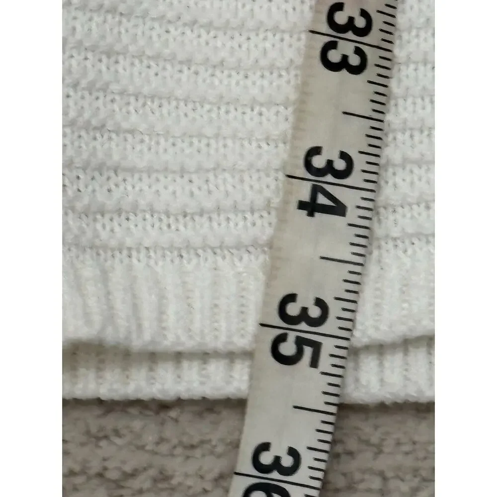 Abercrombie Kids White Knit Sweater Dress Girls 13 14 Sleeveless Crochet Cotton